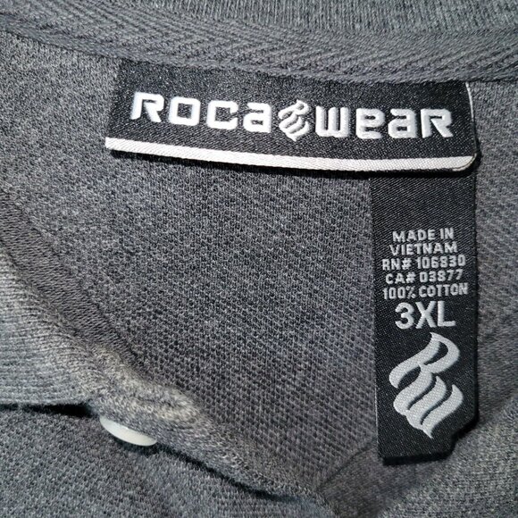 Roca Wear Golf Polo Mens 3XL/XXXL Grey Cotton Preppy Logo‎ Short Sleeve - Picture 5 of 14